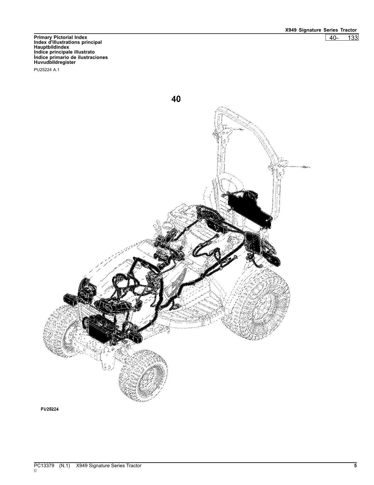 MANUEL DU CATALOGUE DES PIÈCES DU TRACTEUR JOHN DEERE X949