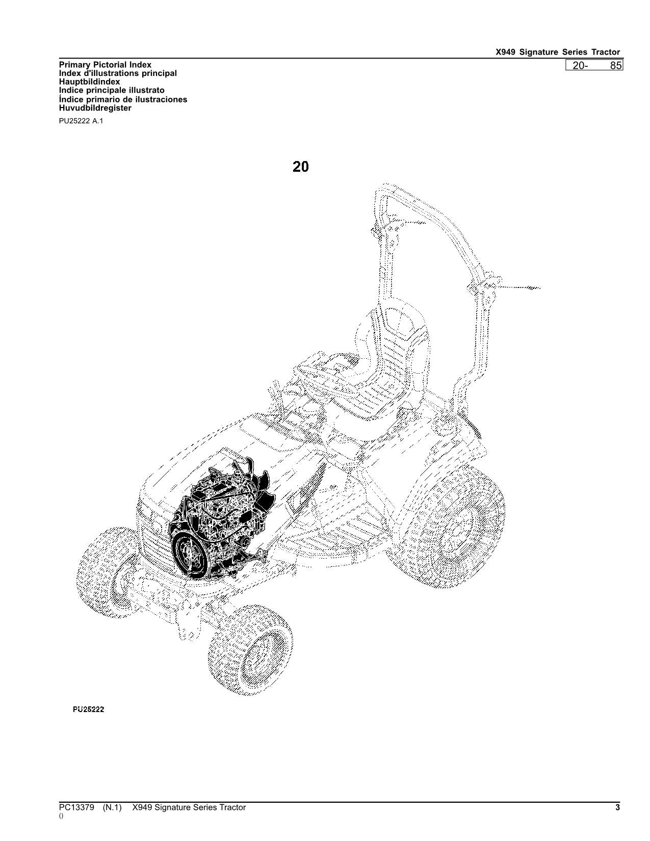 MANUEL DU CATALOGUE DES PIÈCES DU TRACTEUR JOHN DEERE X949