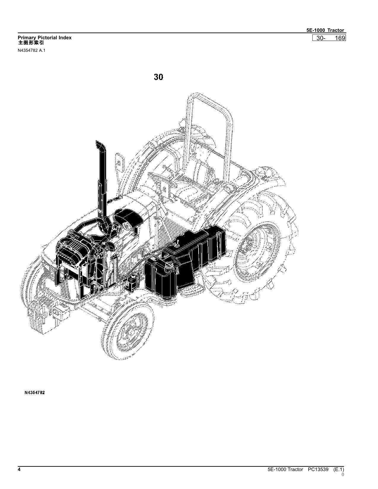 MANUEL DU CATALOGUE DES PIÈCES DU TRACTEUR JOHN DEERE 5E-1000 PC13539