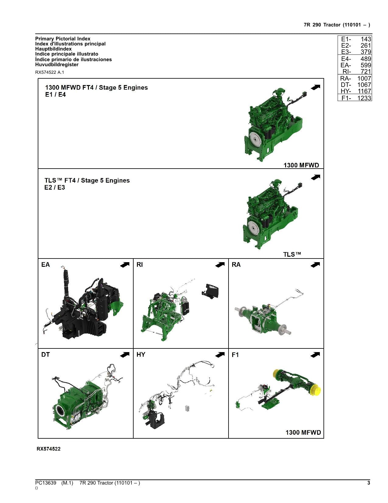 JOHN DEERE 7R 290 TRAKTOR ERSATZTEILKATALOGHANDBUCH