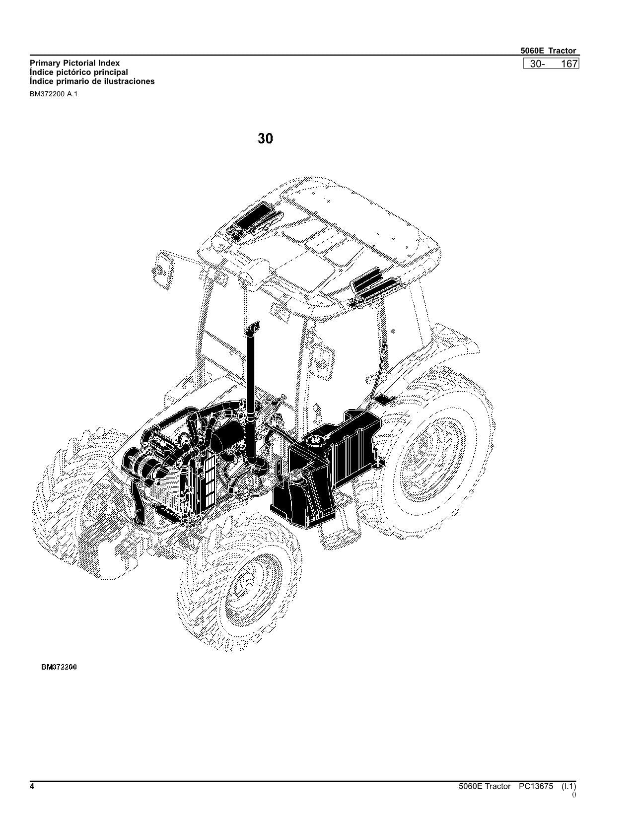 JOHN DEERE 5060E TRACTOR PARTS CATALOG MANUAL PC13675