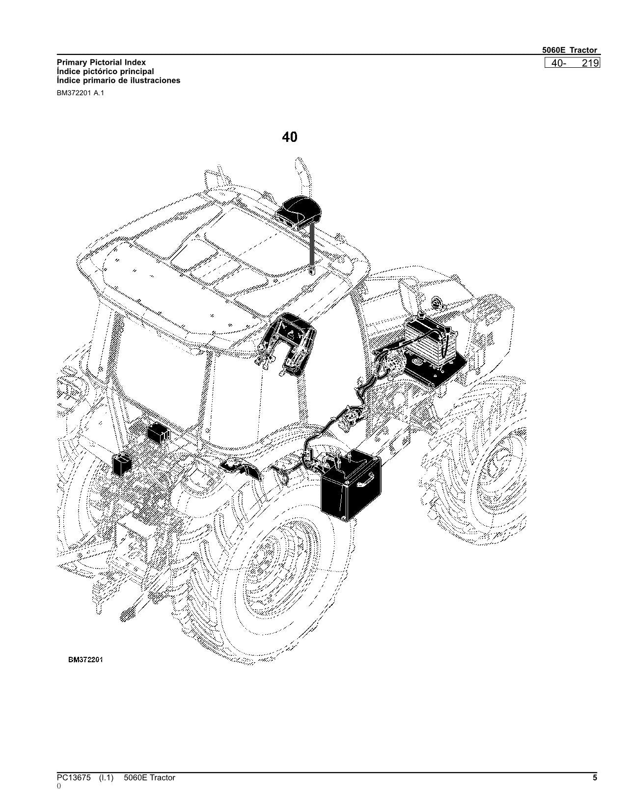 JOHN DEERE 5060E TRAKTOR ERSATZTEILKATALOGHANDBUCH PC13675