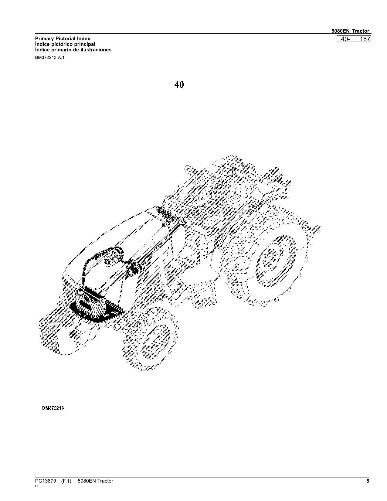 JOHN DEERE 5080EN TRAKTOR-TEILEKATALOGHANDBUCH