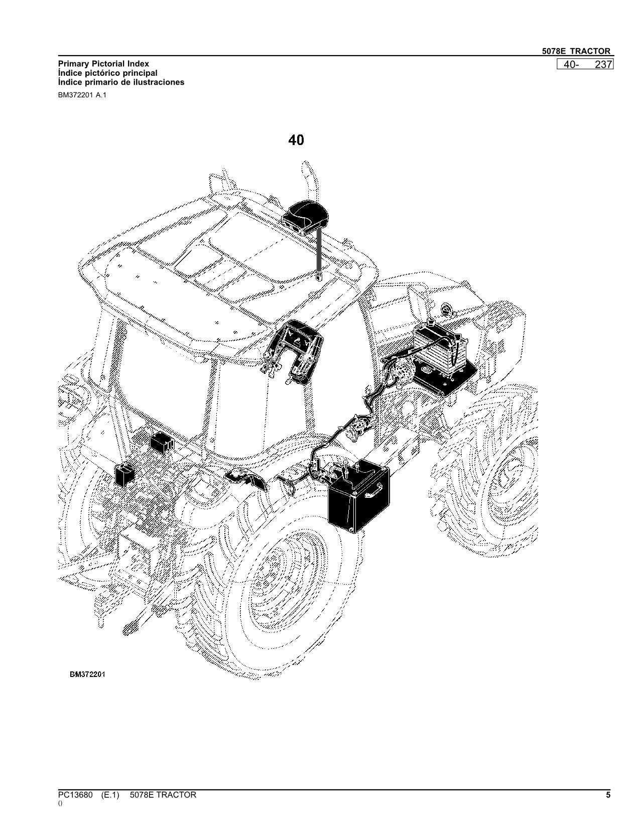 MANUEL DU CATALOGUE DES PIÈCES DU TRACTEUR JOHN DEERE 5078E