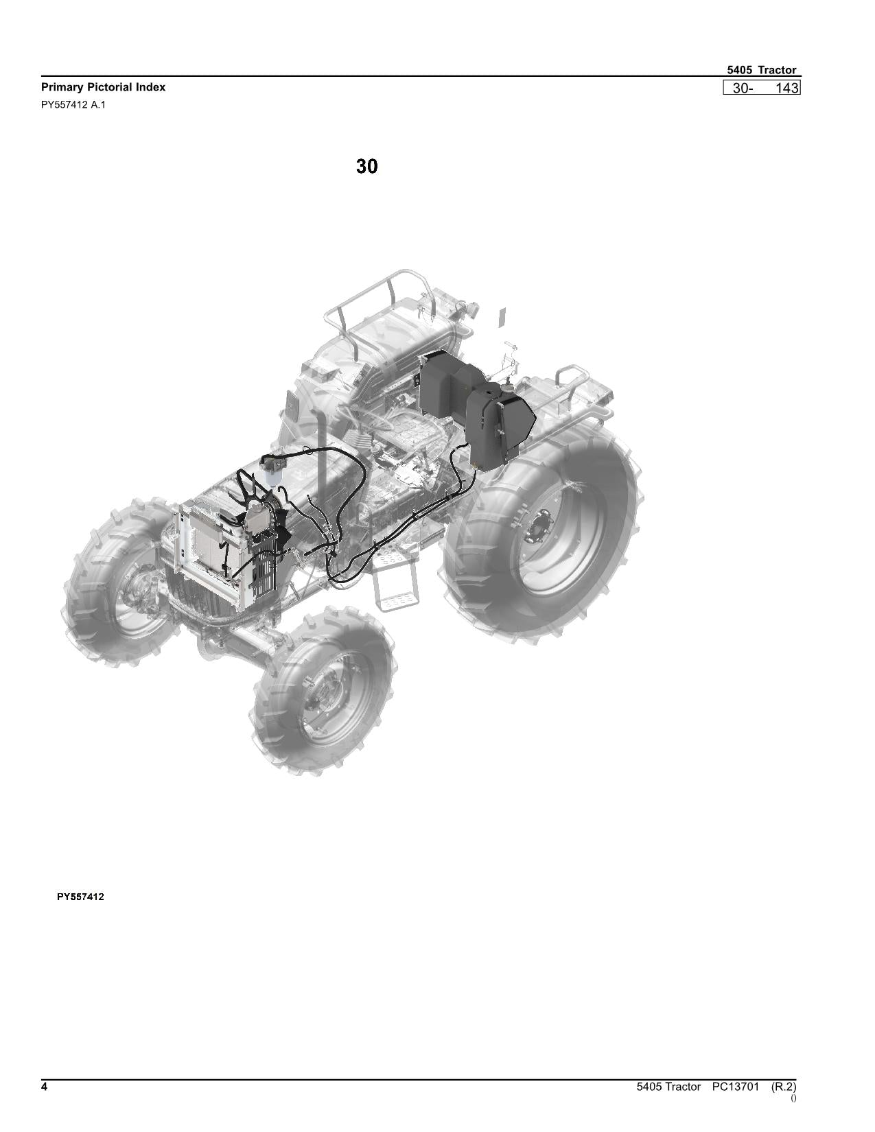 JOHN DEERE 5405 TRACTOR PARTS CATALOG MANUAL PC13701