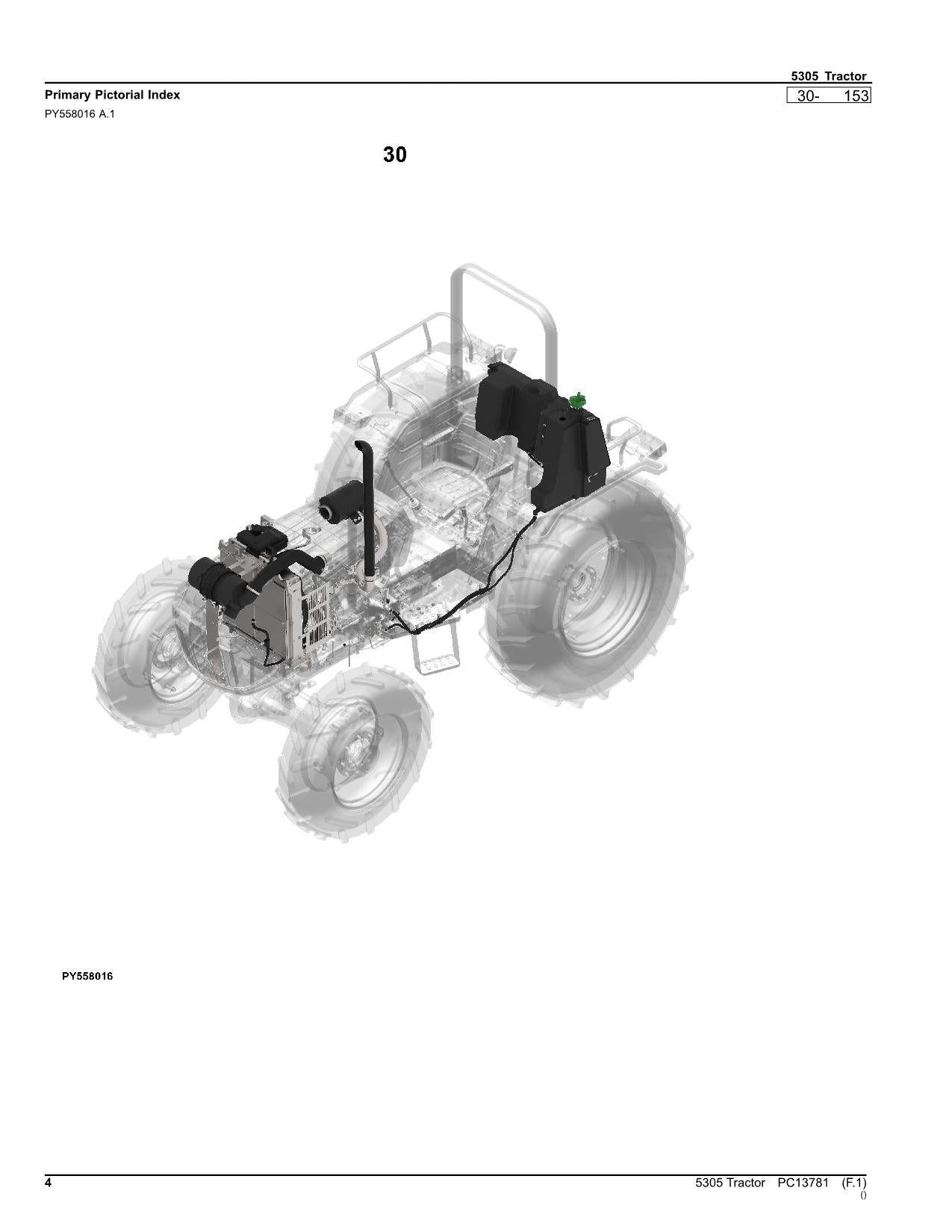 JOHN DEERE 5305 TRACTOR PARTS CATALOG MANUAL PC13781