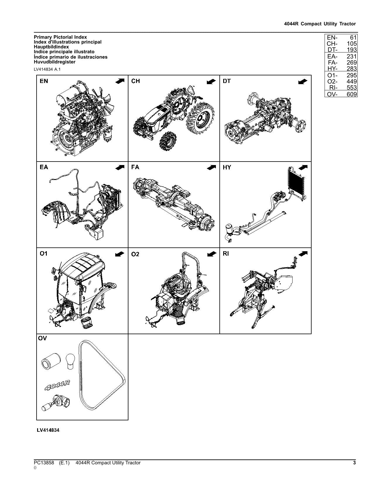 JOHN DEERE 4044R TRACTOR PARTS CATALOG MANUAL