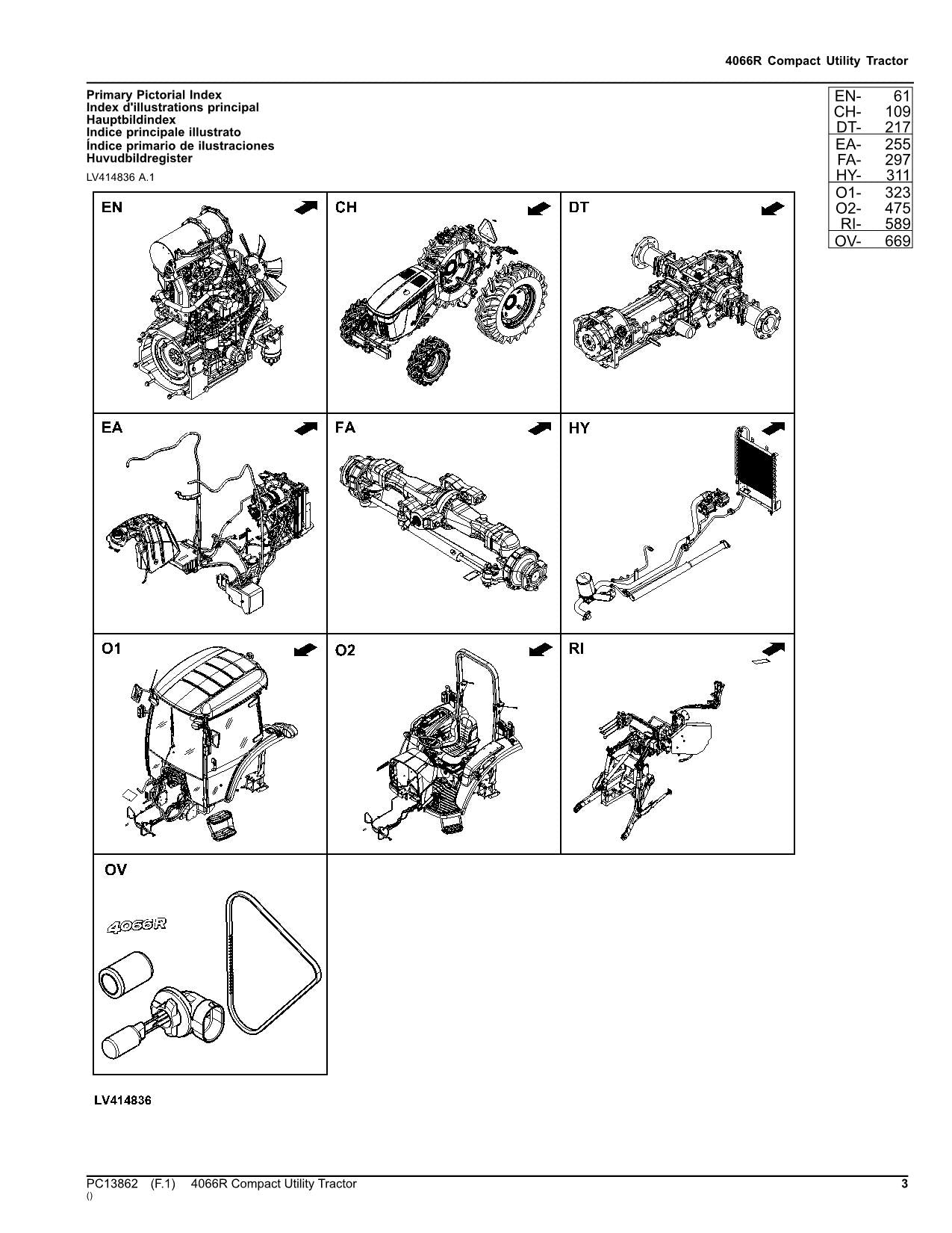 JOHN DEERE 4066R TRAKTOR ERSATZTEILKATALOGHANDBUCH