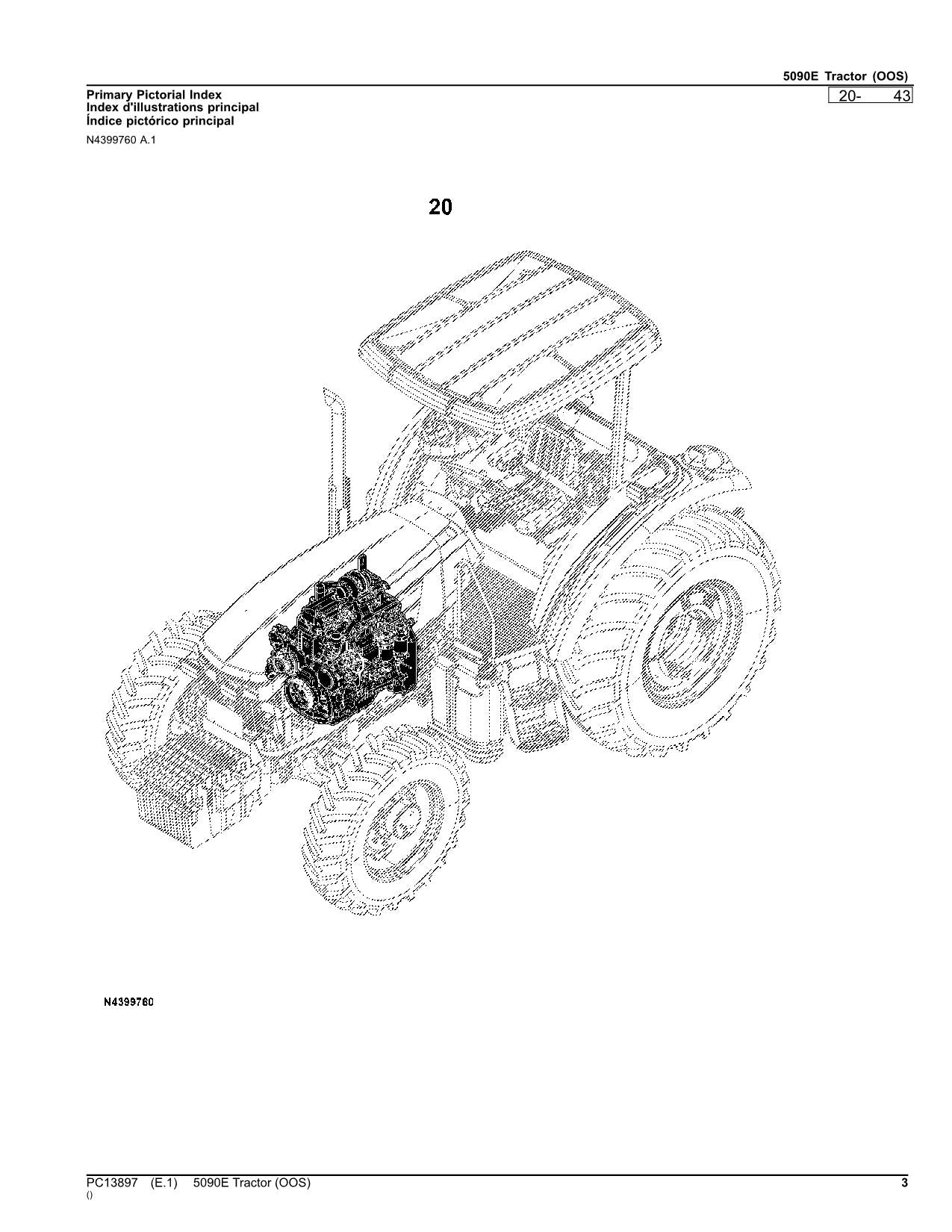 MANUEL DU CATALOGUE DES PIÈCES DU TRACTEUR JOHN DEERE 5090E #5