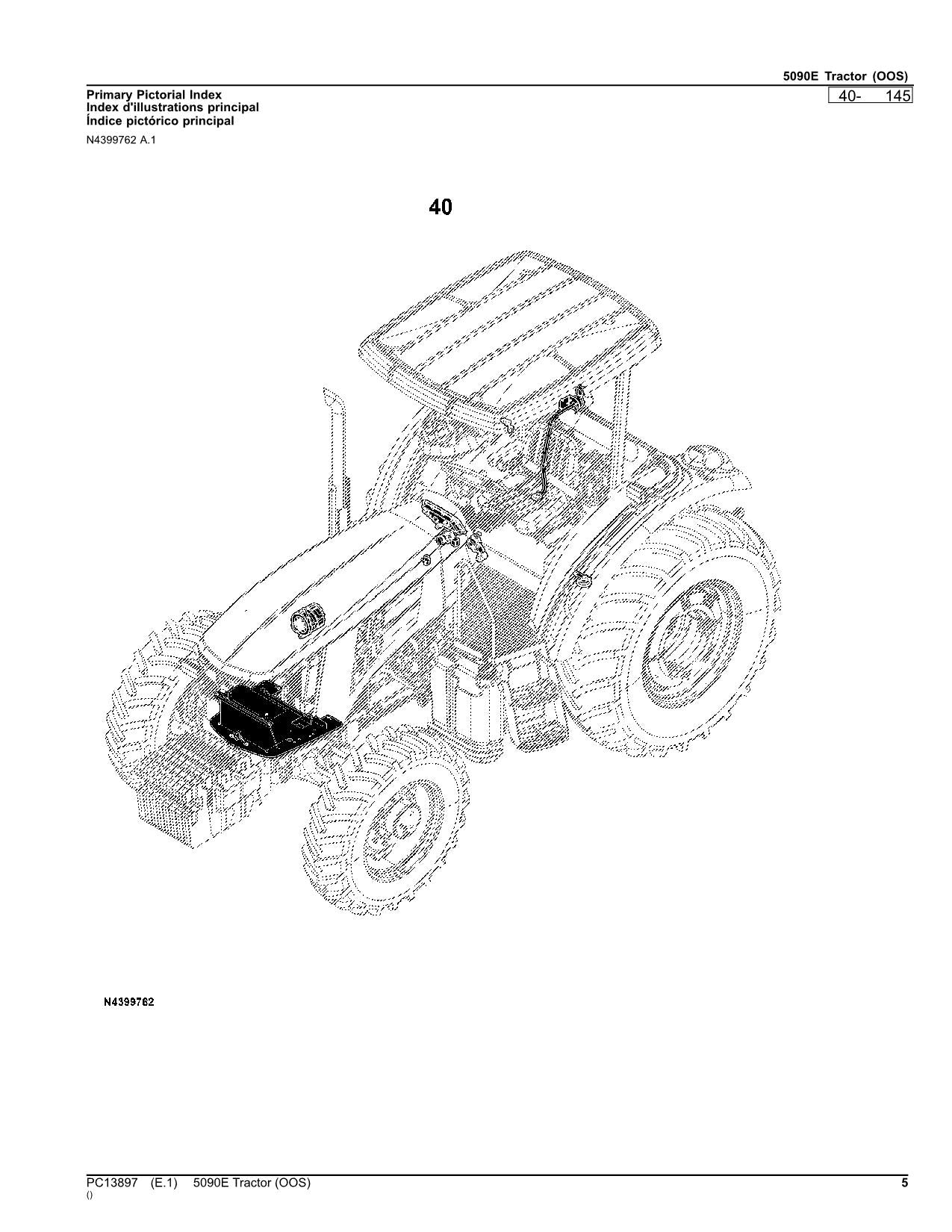 JOHN DEERE 5090E TRAKTOR-TEILEKATALOGHANDBUCH Nr. 5