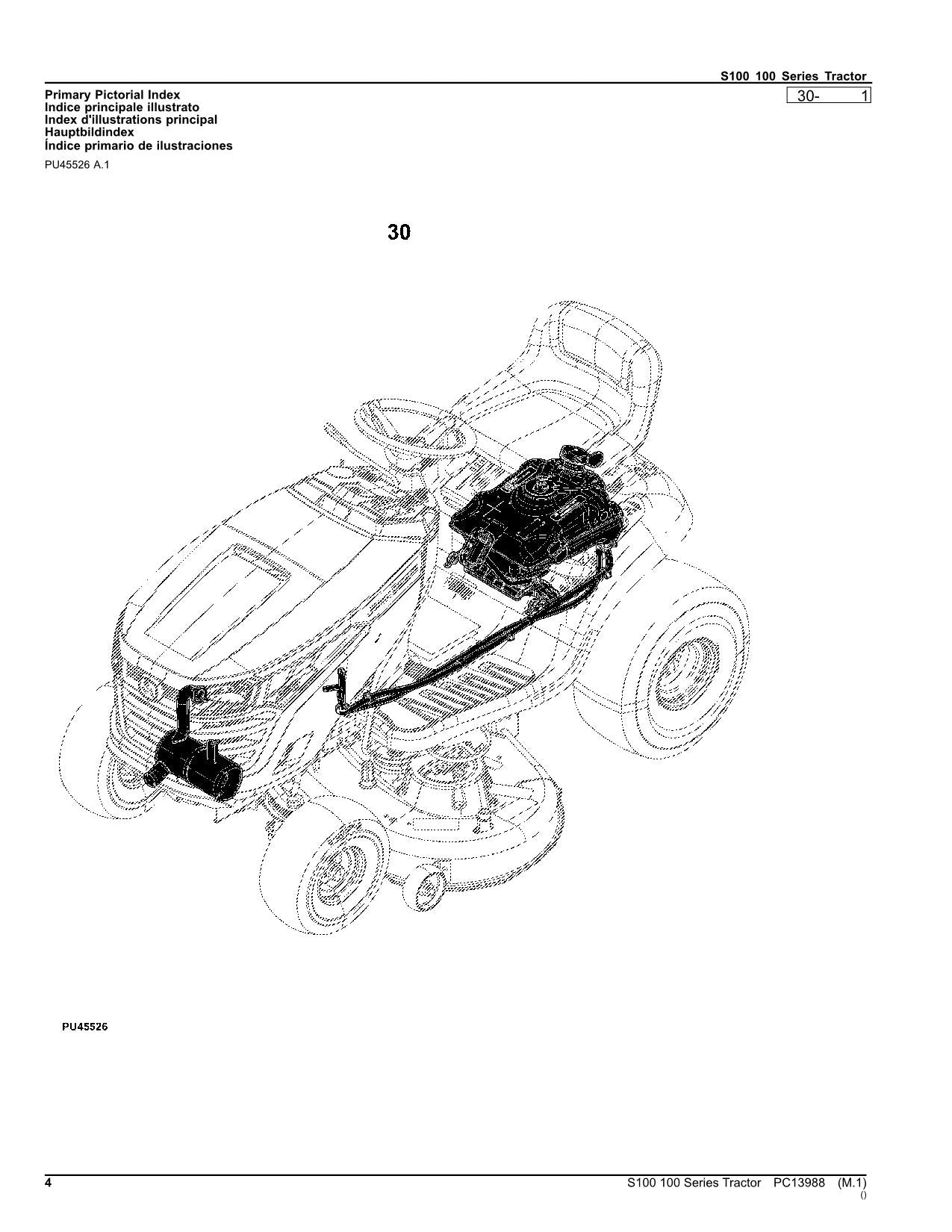 JOHN DEERE S100 TRAKTOR ERSATZTEILKATALOGHANDBUCH