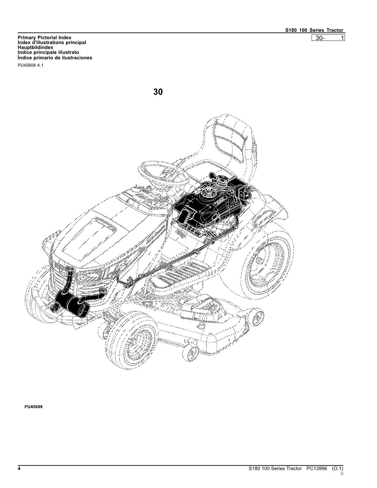 JOHN DEERE S180 TRACTOR PARTS CATALOG MANUAL