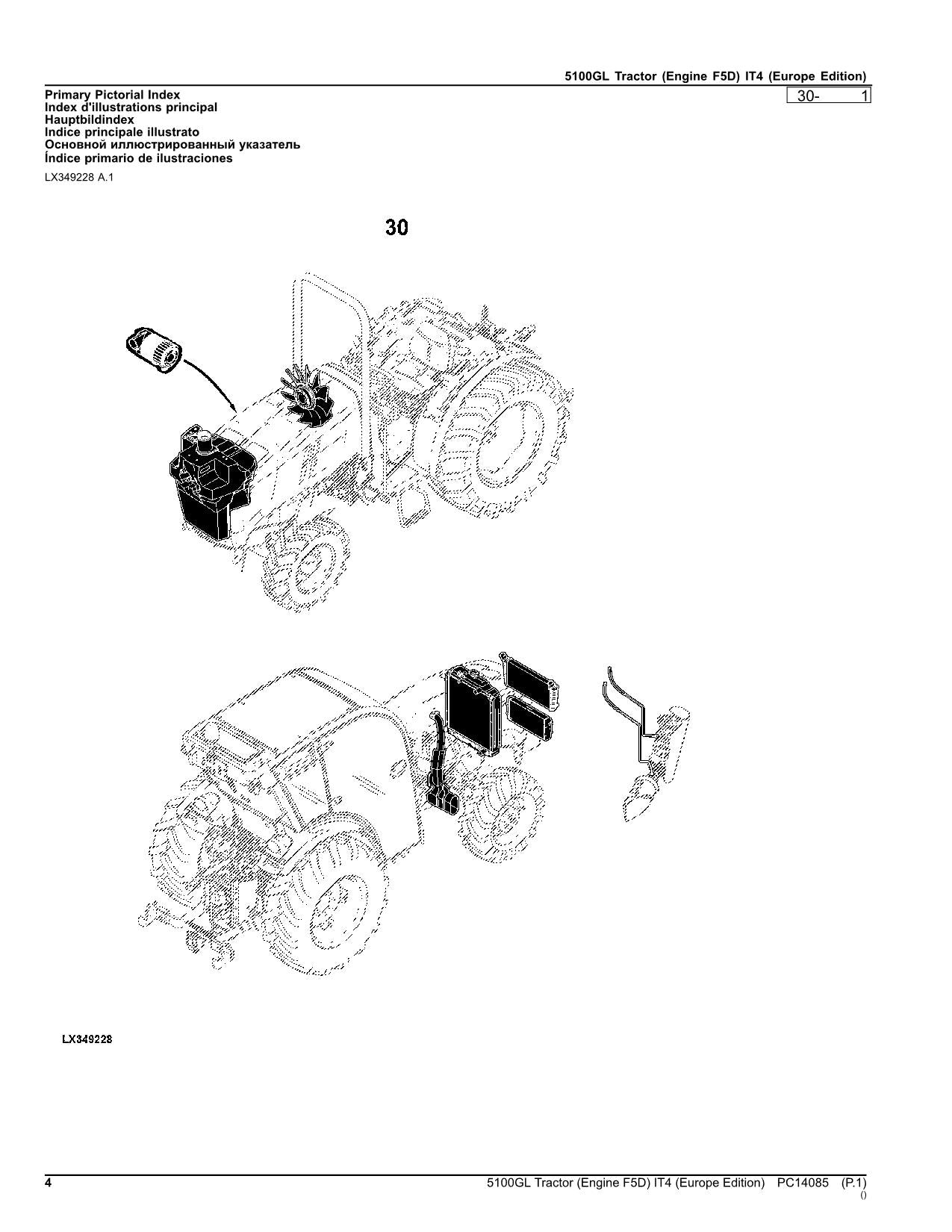 JOHN DEERE 5100GL TRAKTOR ERSATZTEILKATALOGHANDBUCH