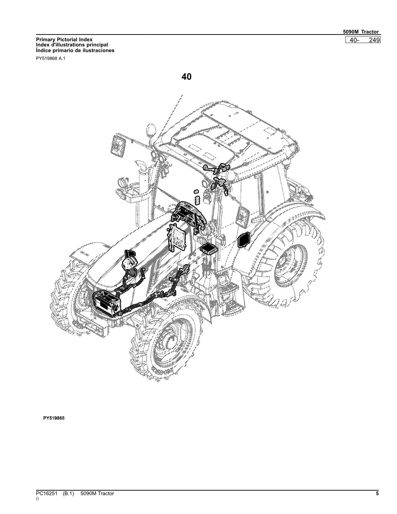 JOHN DEERE 5090M TRACTOR PARTS CATALOG MANUAL #5