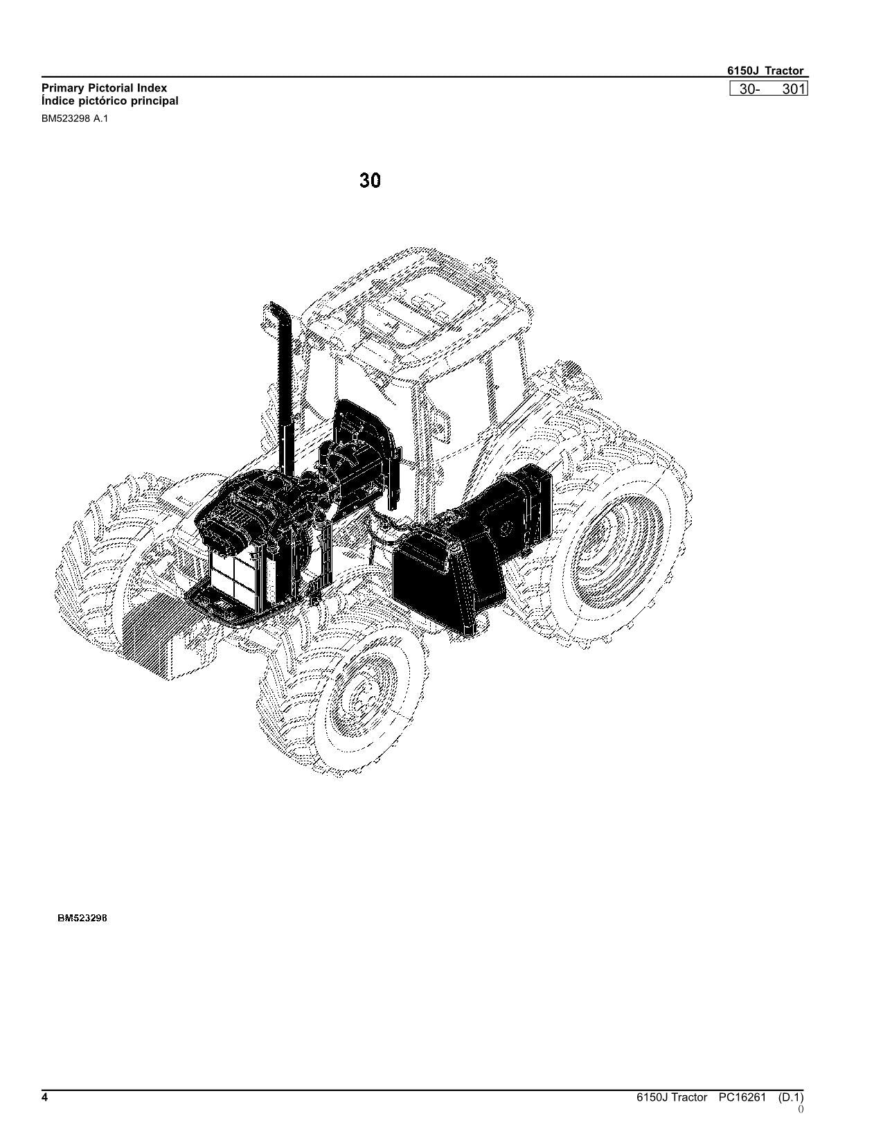 JOHN DEERE 6150J TRAKTOR ERSATZTEILKATALOGHANDBUCH PC16261