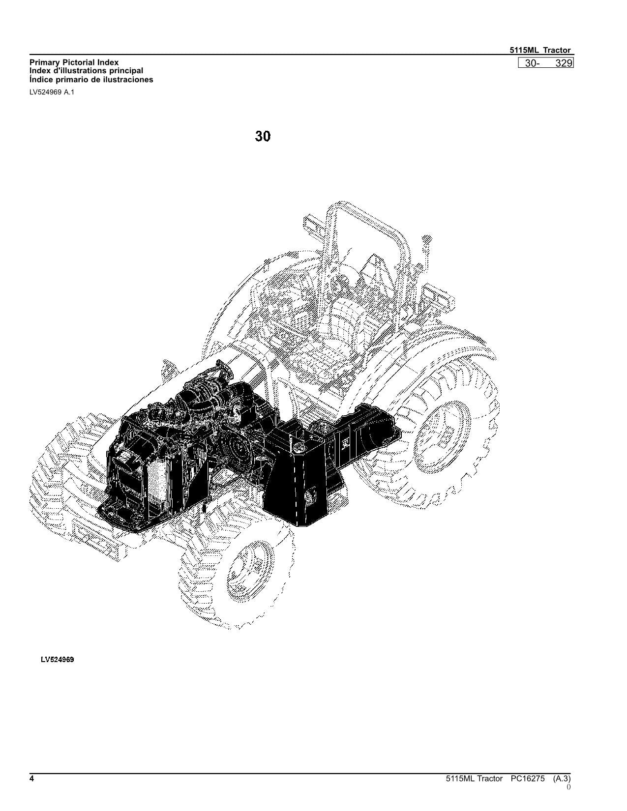 MANUEL DU CATALOGUE DES PIÈCES DU TRACTEUR JOHN DEERE 5115ML