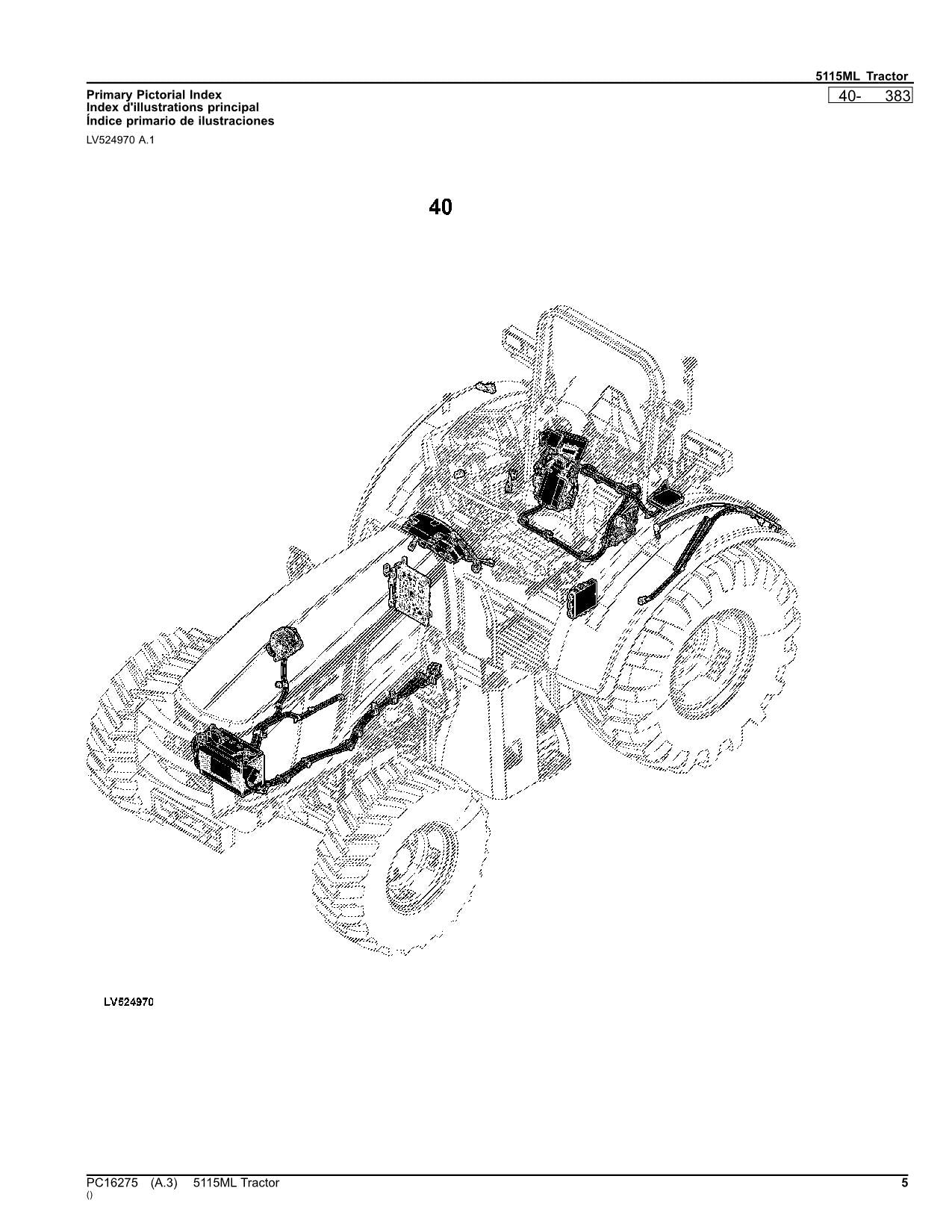 MANUEL DU CATALOGUE DES PIÈCES DU TRACTEUR JOHN DEERE 5115ML