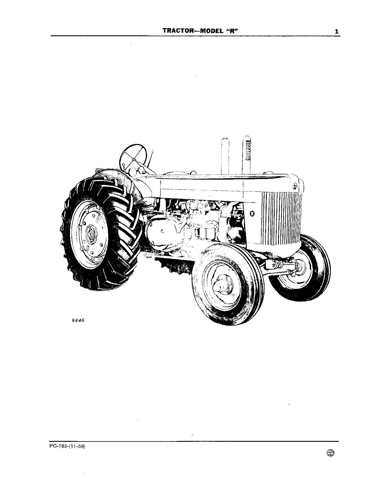 JOHN DEERE R TRACTOR PARTS CATALOG MANUAL