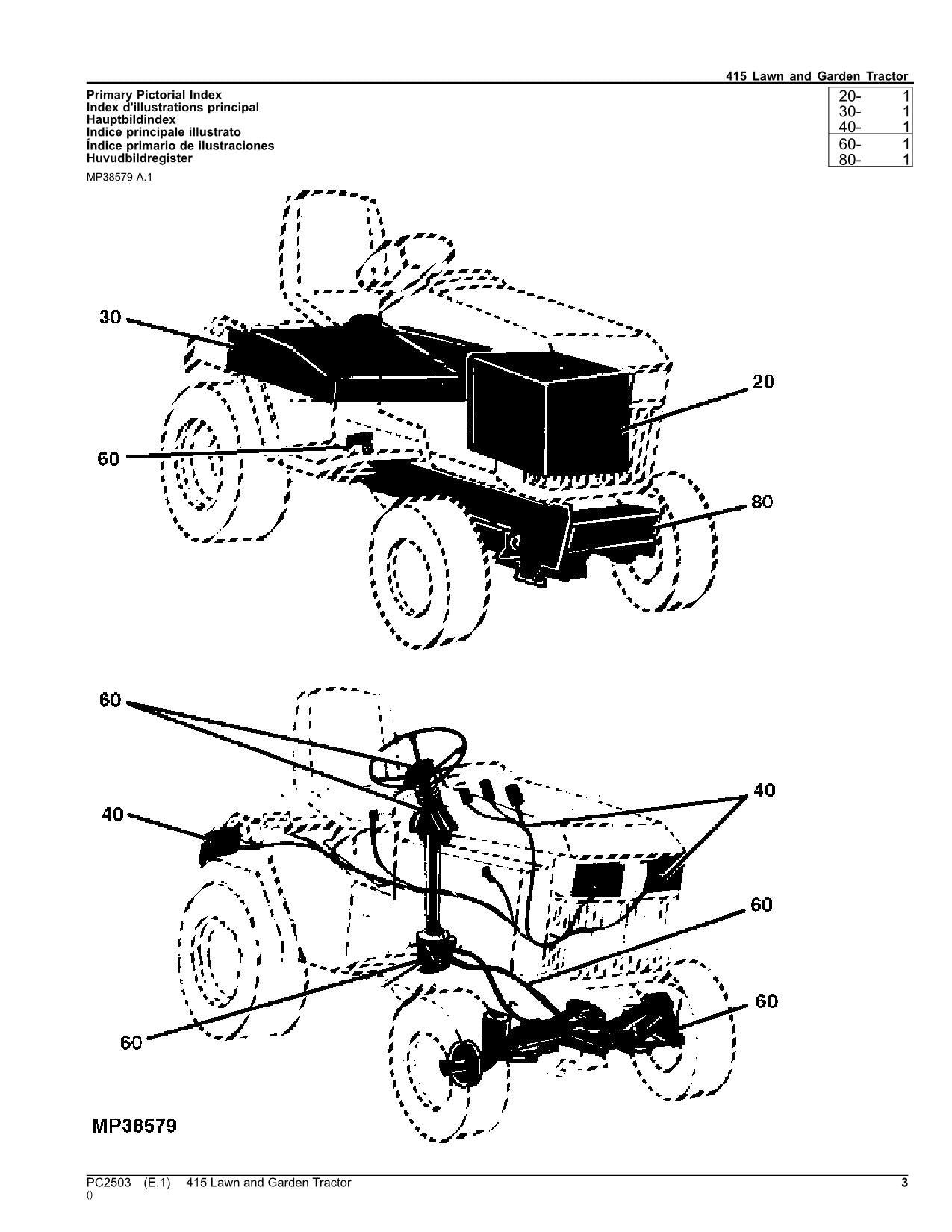 MANUEL DU CATALOGUE DES PIÈCES DU TRACTEUR JOHN DEERE 415