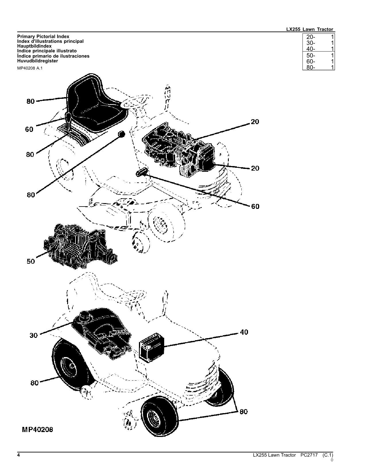 MANUEL DU CATALOGUE DES PIÈCES DU TRACTEUR JOHN DEERE LX255