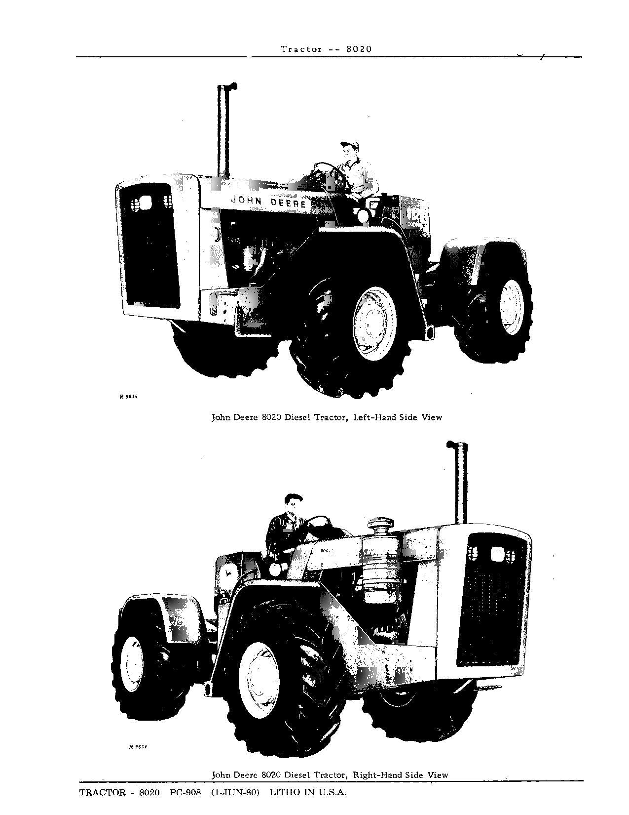 JOHN DEERE 8020 TRACTOR PARTS CATALOG MANUAL