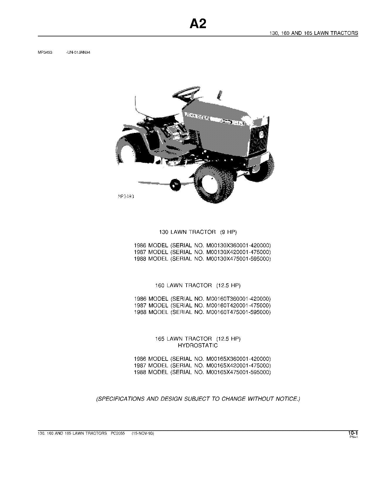 MANUEL DU CATALOGUE DES PIÈCES DE RECHANGE DES TRACTEUR JOHN DEERE 130 160 165 185