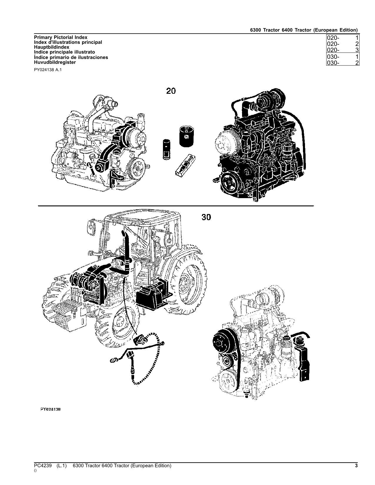 JOHN DEERE 6300 6400 TRAKTOR ERSATZTEILE KATALOGHANDBUCH