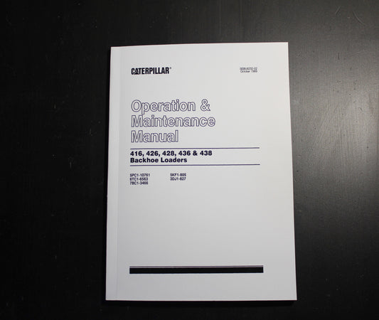 CATERPILLAR CAT 416 426 428 436 438 BACKHOE LOADER OPERATORS MANUAL