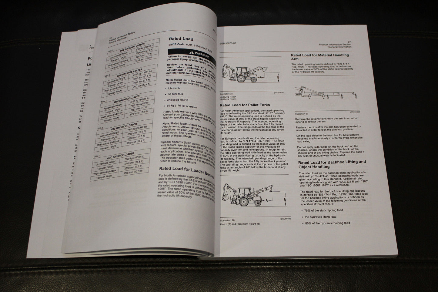 CATERPILLAR CAT 416C 426C 428C 436C 438C BACKHOE LOADER OPERATORS MANUAL