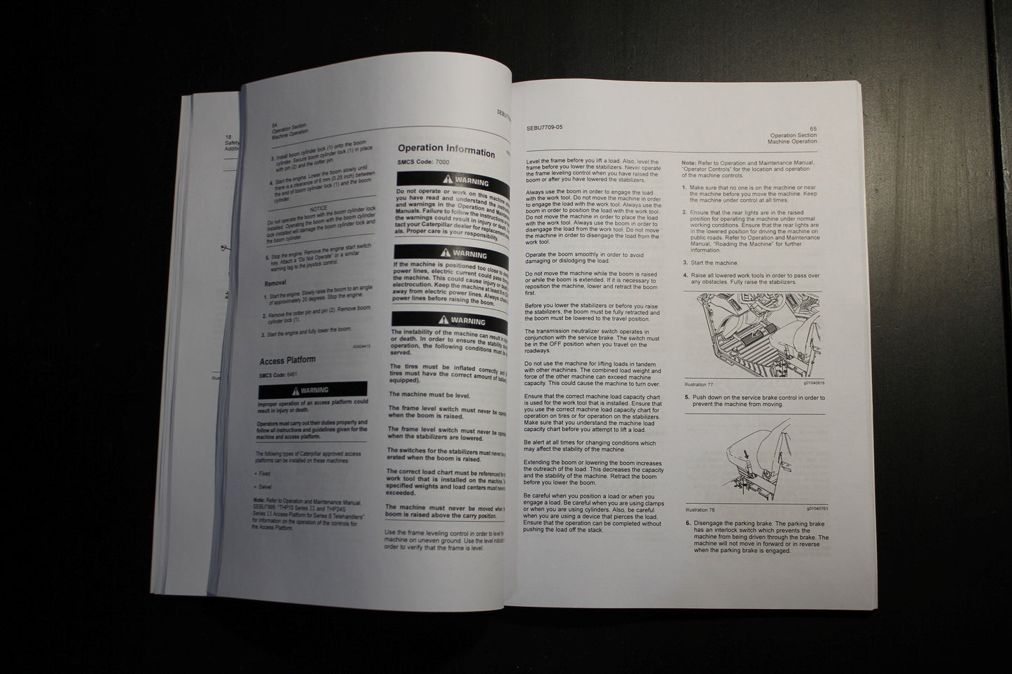 CATERPILLAR CAT TH580B TELEHANDLER OPERATORS MANUAL