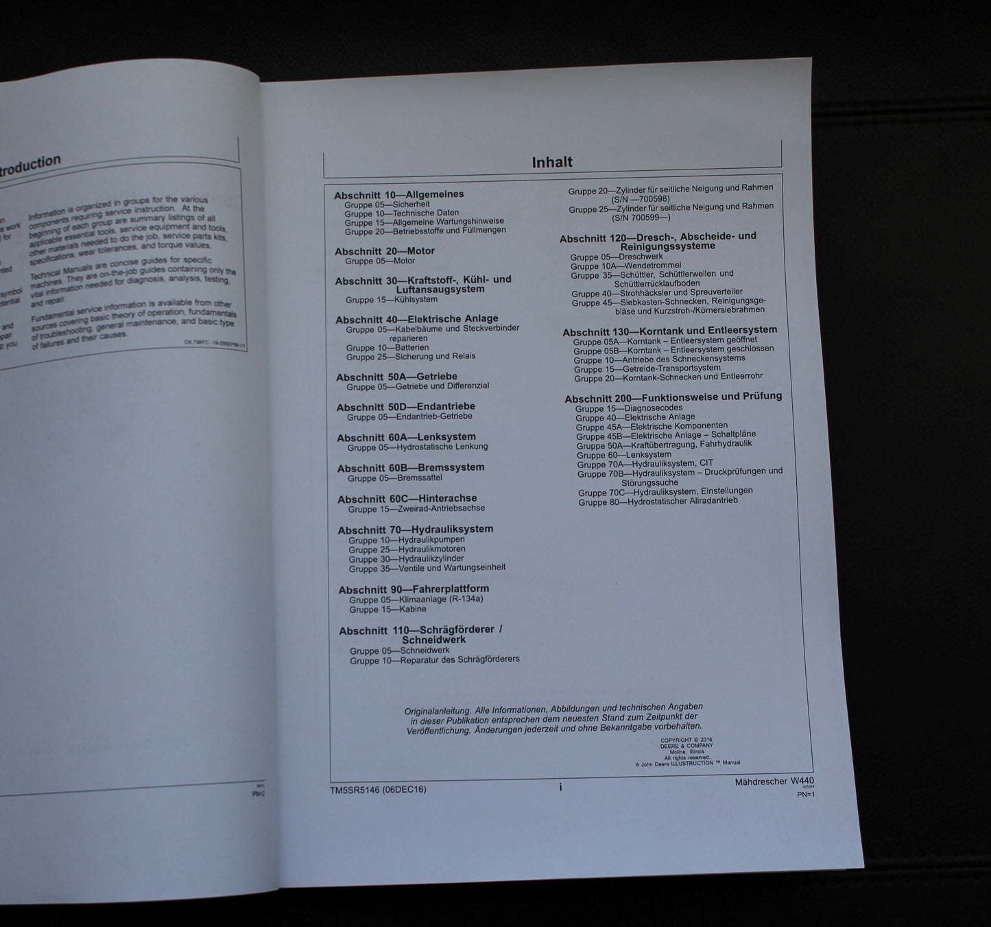 JOHN DEERE W440 MÄHDRESCHER REPARATURHANDBUCH TEST WERKSTATTHANDBUCH