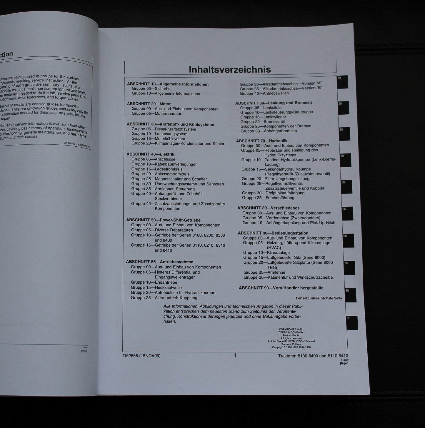 JOHN DEERE 8100 8200 8300 8400 8110 8210 8310 8410 TRAKTOR REPARATURHANDBUCH