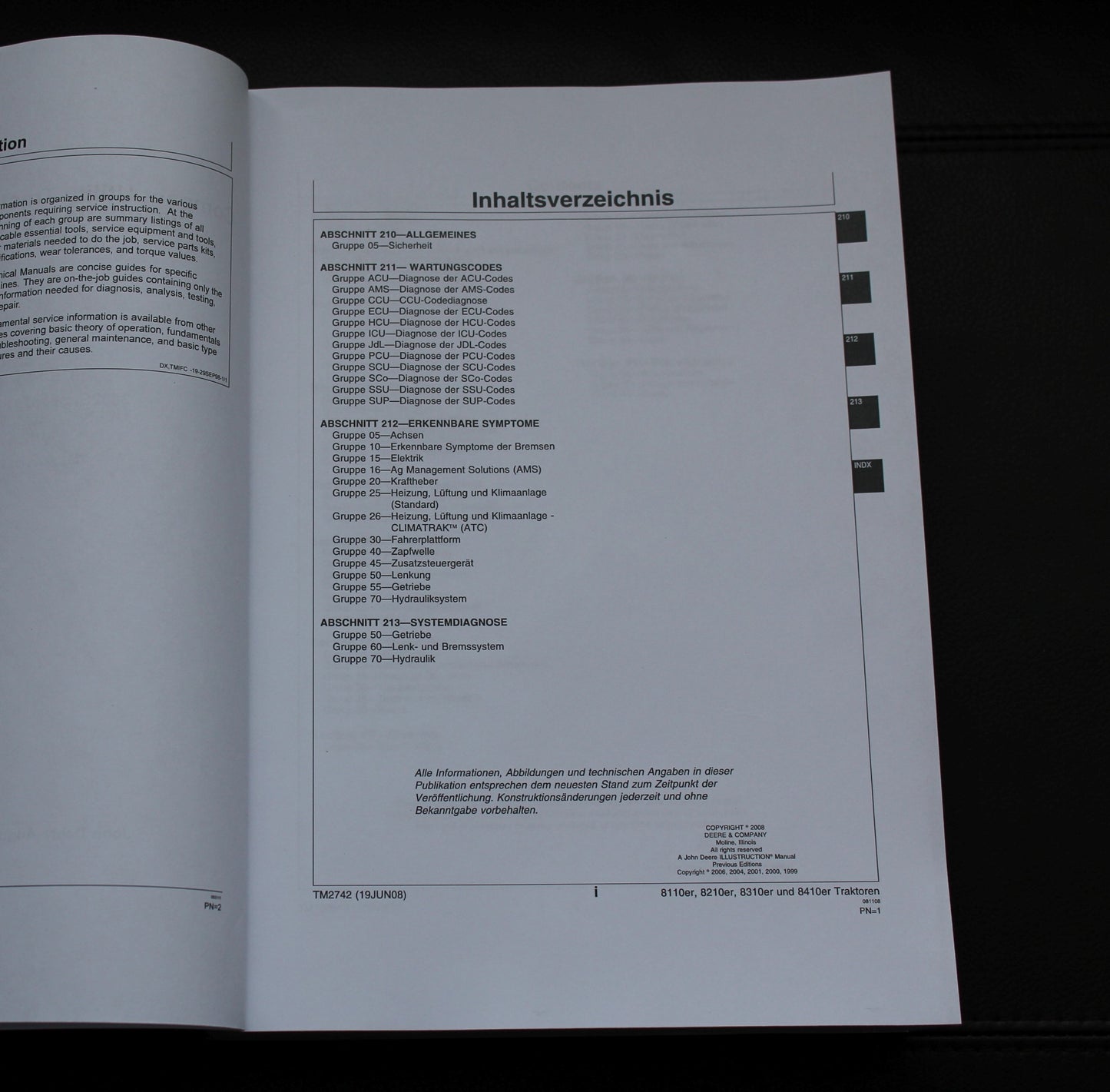 JOHN DEERE 8110 8310 8210 8410 TRAKTOREN DIAGNOSE REPARATURHANDBUCH