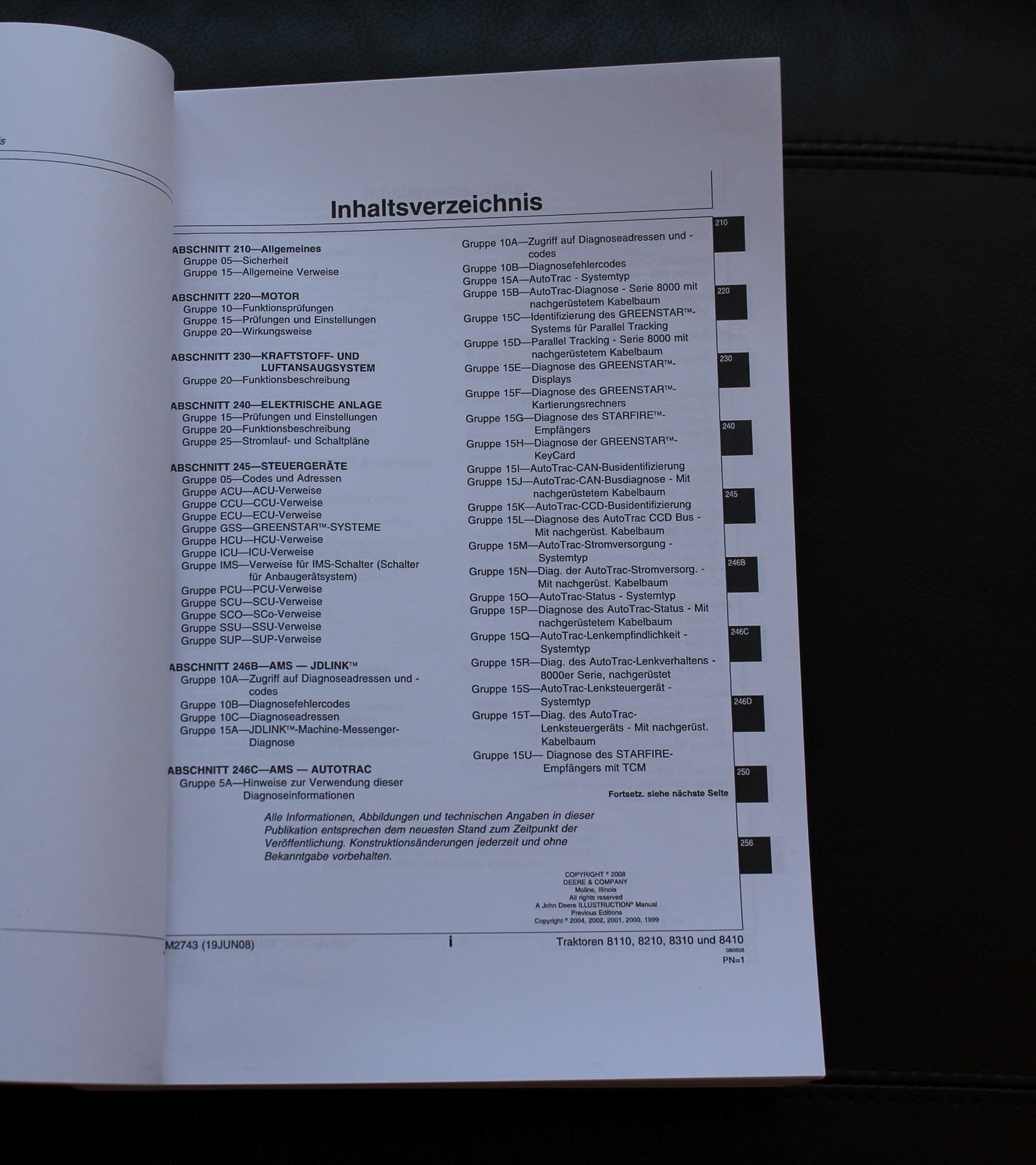 JOHN DEERE 8110 8210 8310 8410 TRAKTOREN WIRKUNGWEISE PRÜFUNG REPARATURHANDBUCH