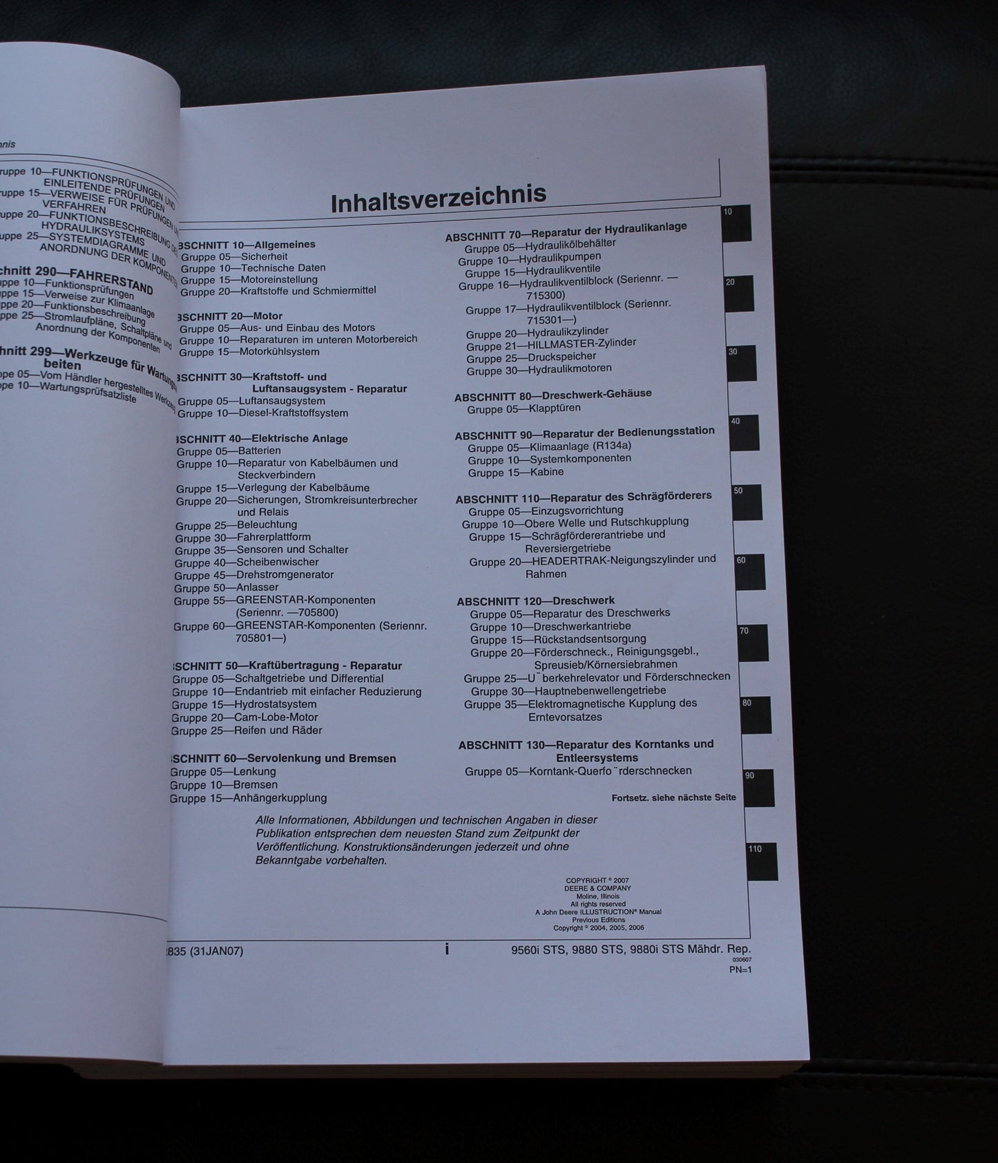 JOHN DEERE 9560i STS 9880 STS 9880i STS MÄHDRESCHER REPARATURHANDBUCH