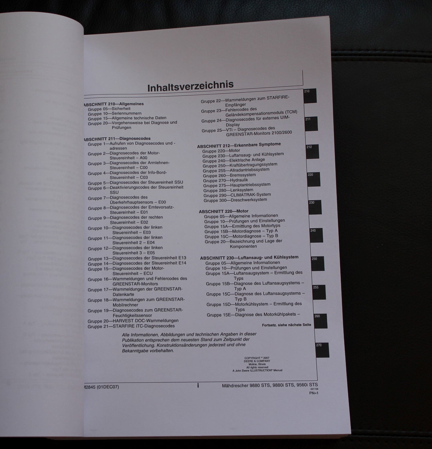 JOHN DEERE 9880 9880i 9560i STS MÄHDRESCHER DIAGNOSE PRÜFUNGEN REPARATURHANDBUCH