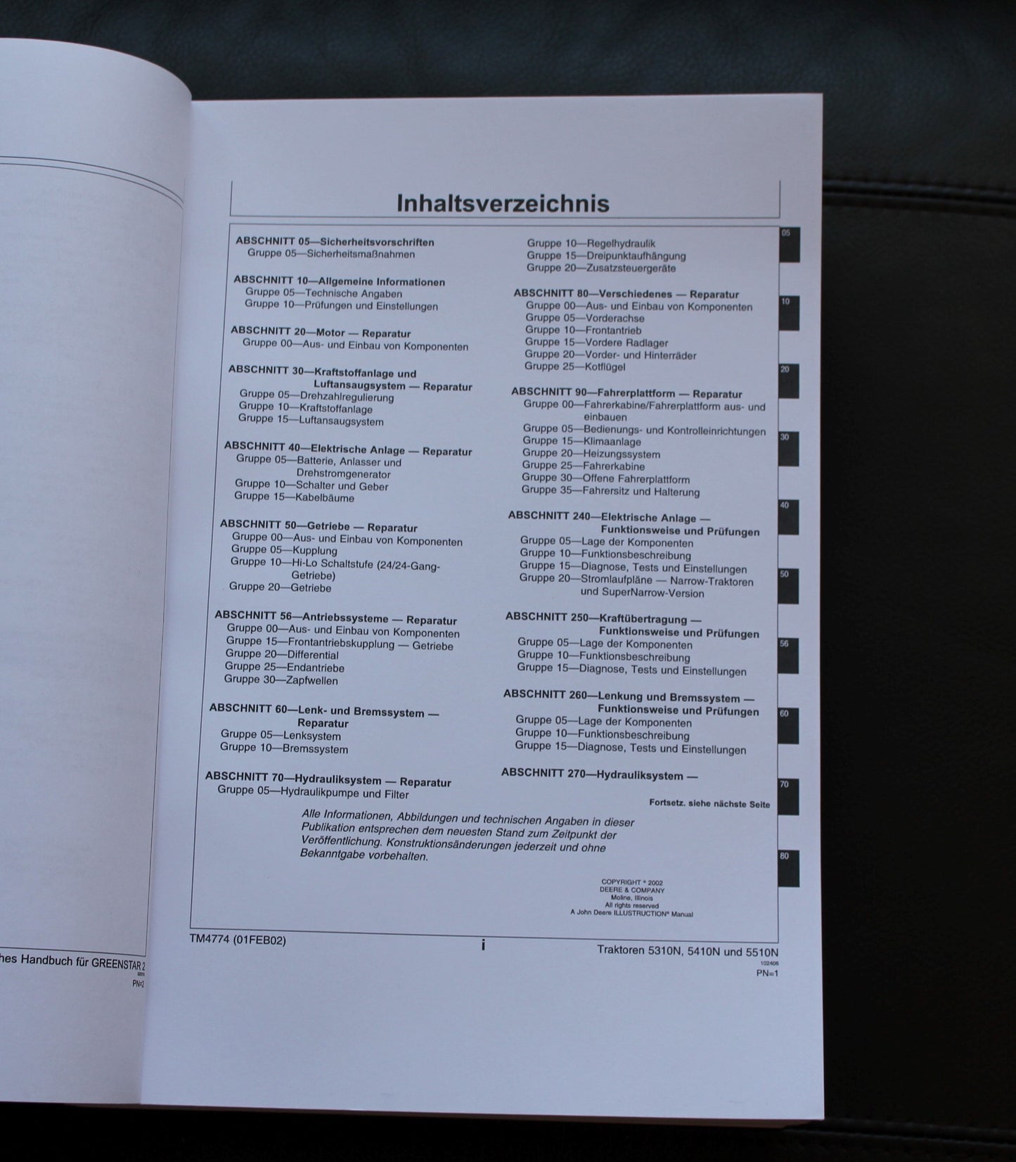 JOHN DEERE 5310N 5410N 5510N TRAKTOREN REPARATURHANDBUCH WERKSTATTHANDBUCH