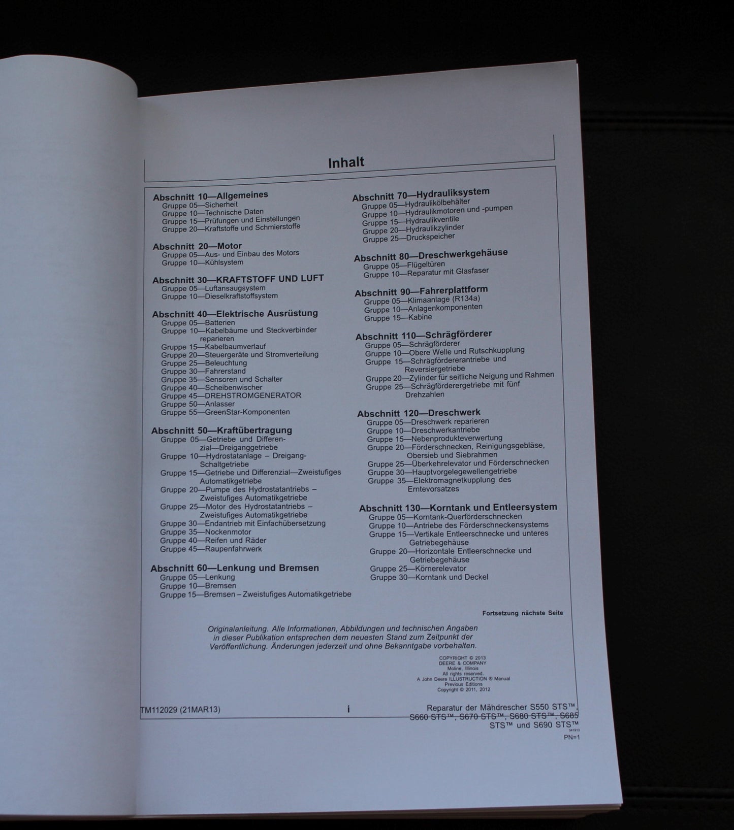 JOHN DEERE S660 S670 S680 S685 S690 STS MAHDRESCHER REPARATURHANDBUCH