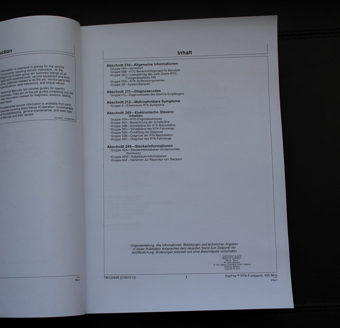 JOHN DEERE RTK-Funkgerät 450 Lösungen REPARATURHANDBUCH WERKSTATTHANDBUCH