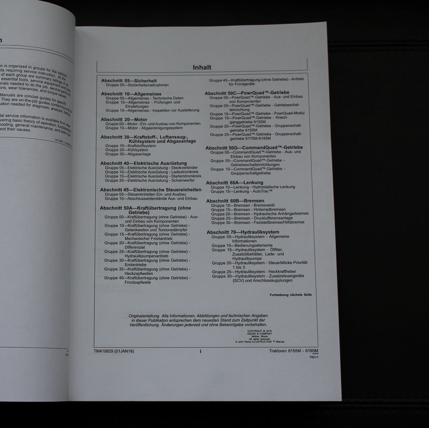 JOHN DEERE 6155M  6195M TRAKTOREN REPARATURHANDBUCH WERKSTATTHANDBUCH