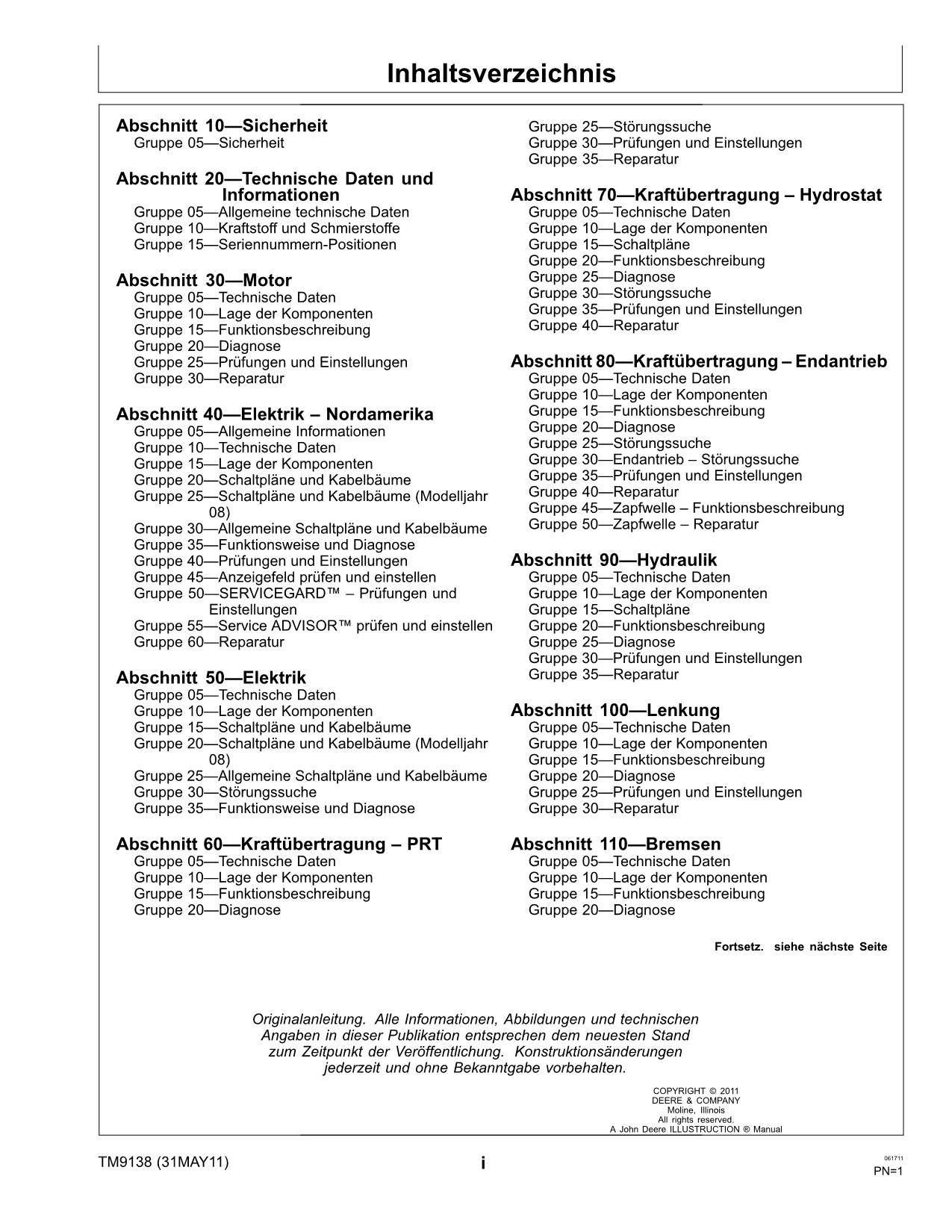 JOHN DEERE 3320 3520 3720 3120 TRAKTOR REPARATURHANDBUCH WERKSTATTHANDBUCH