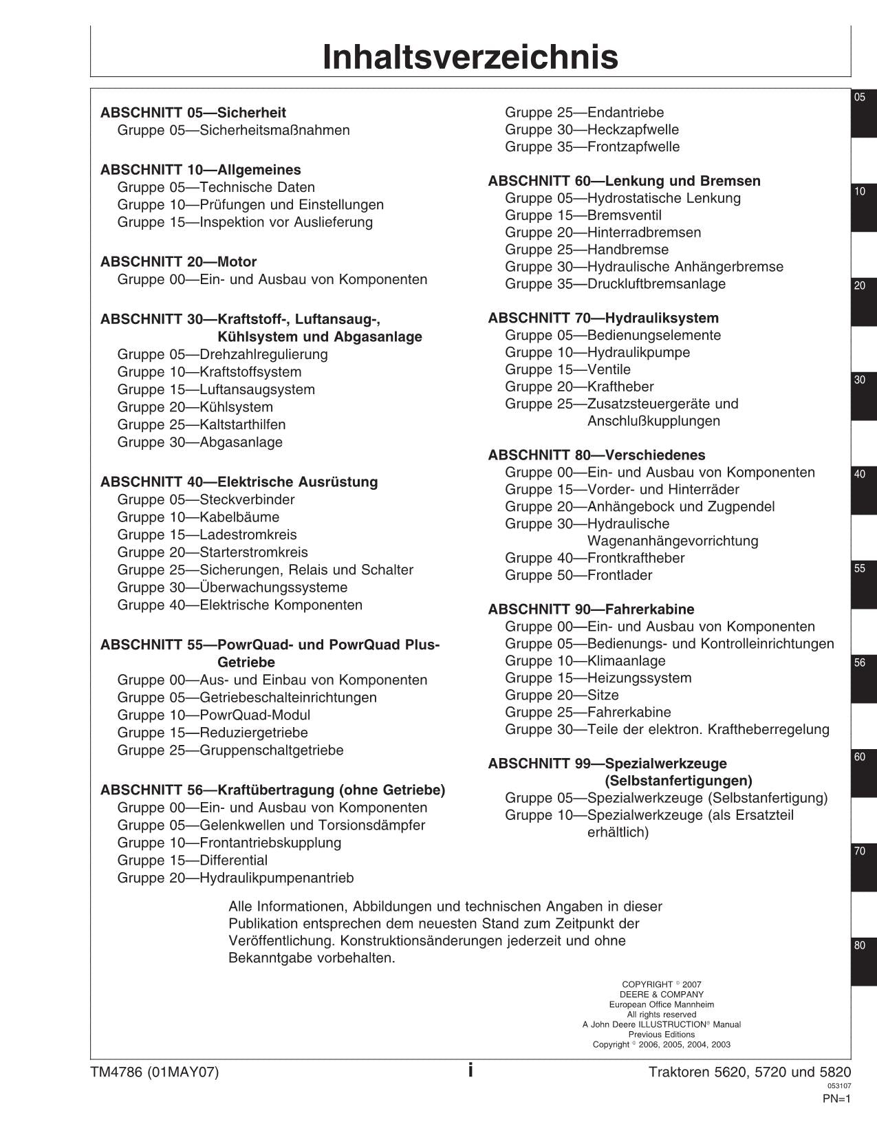 JOHN DEERE 5620 5720 5820 TRAKTOR REPARATURHANDBUCH WERKSTATTHANDBUCH