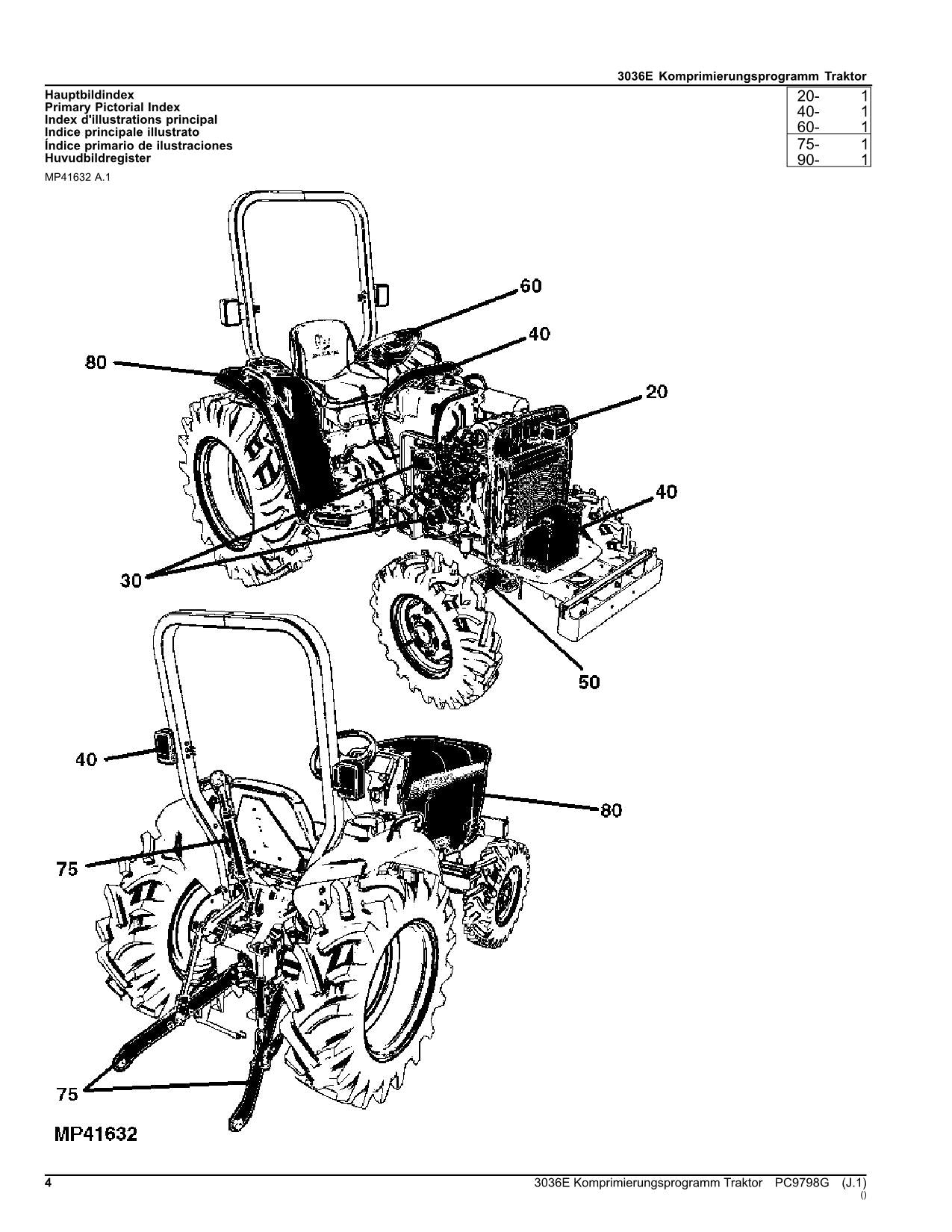 JOHN DEERE TRAKTOR 3036E ERSATZTEILKATALOG ERSATZEILLISTE #3 – PROFMANUAL