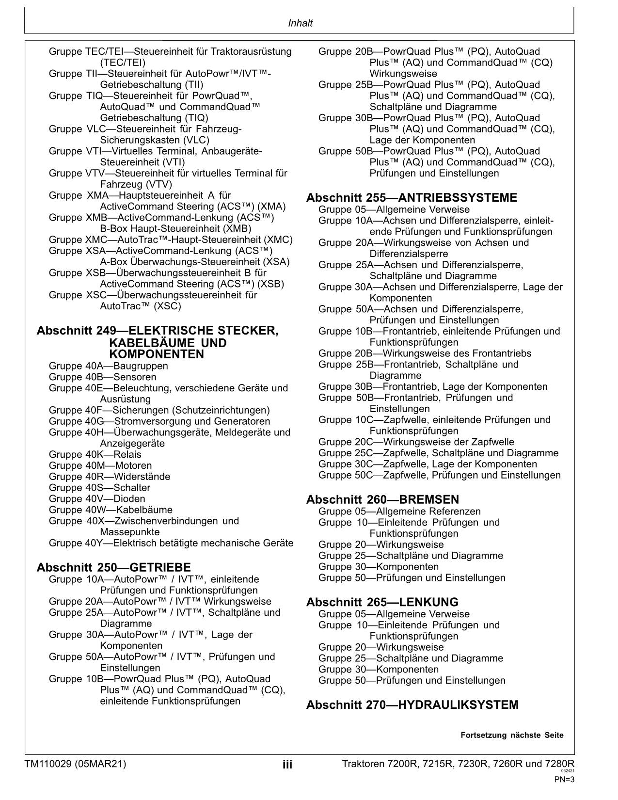 JOHN DEERE 7200R 7215R 7230R 7260R 7280R TRAKTOR DIAGNOSE REPARATURHANDBUCH