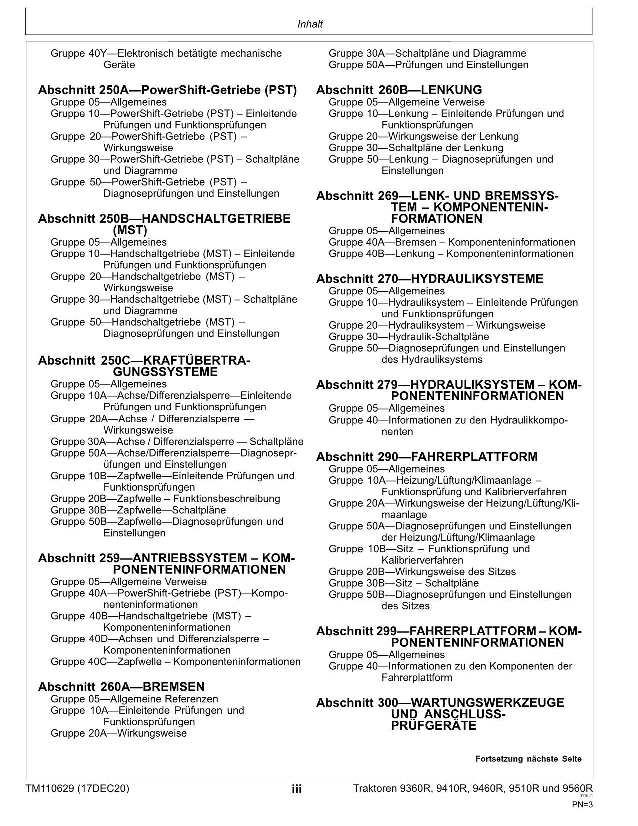 JOHN DEERE 9360R 9410R 9460R 9510R 9560R TRAKTOR DIAGNOSE REPARATURHANDBUCH