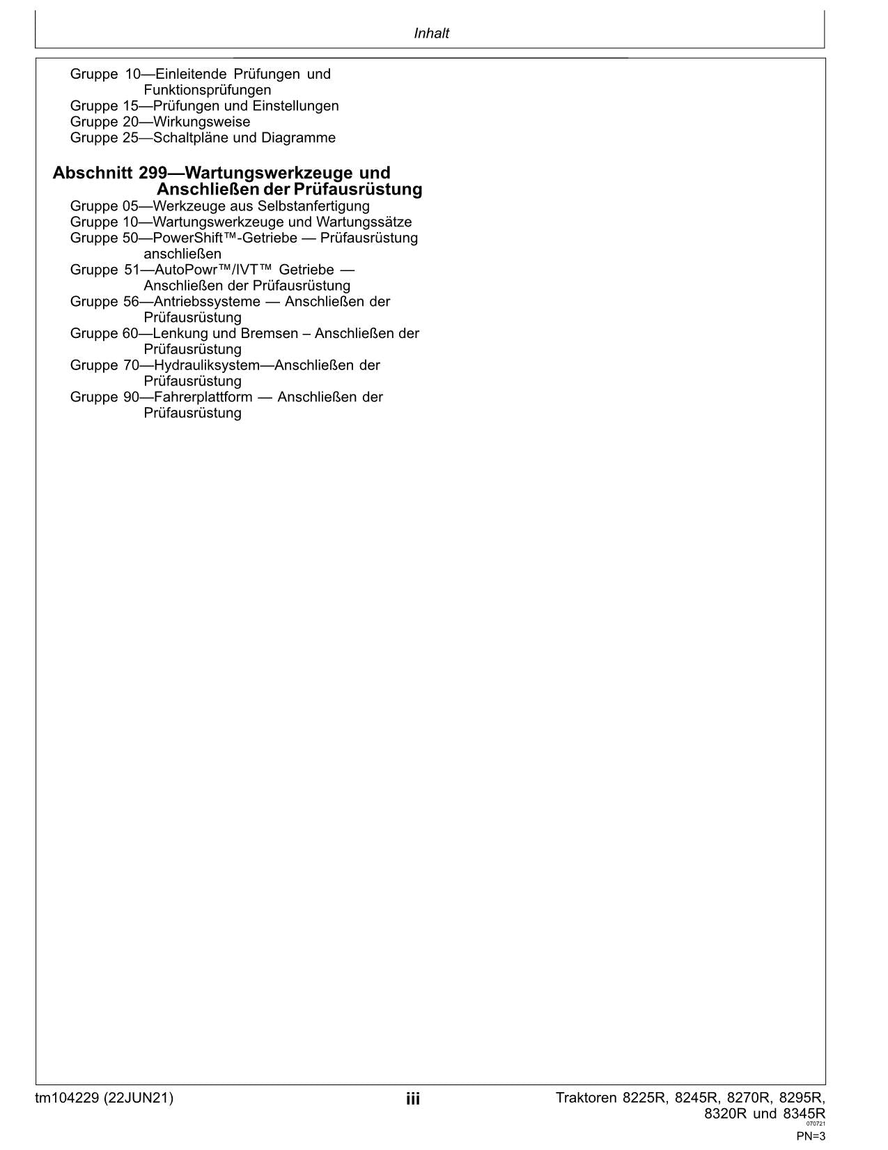 JOHN DEERE 8225R 8245R 8270R TRAKTOR DIAGNOSE REPARATURHANDBUCH