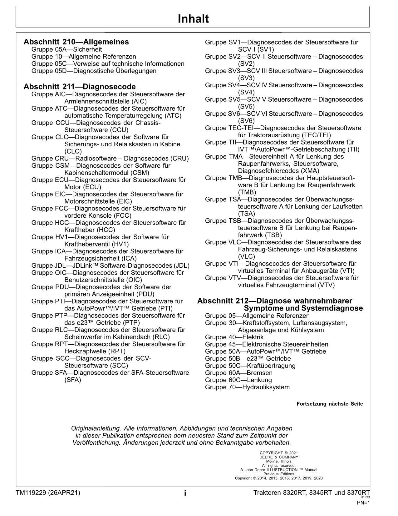 JOHN DEERE 8320RT 8345RT 8370RT TRAKTOR DIAGNOSE REPARATURHANDBUCH #2