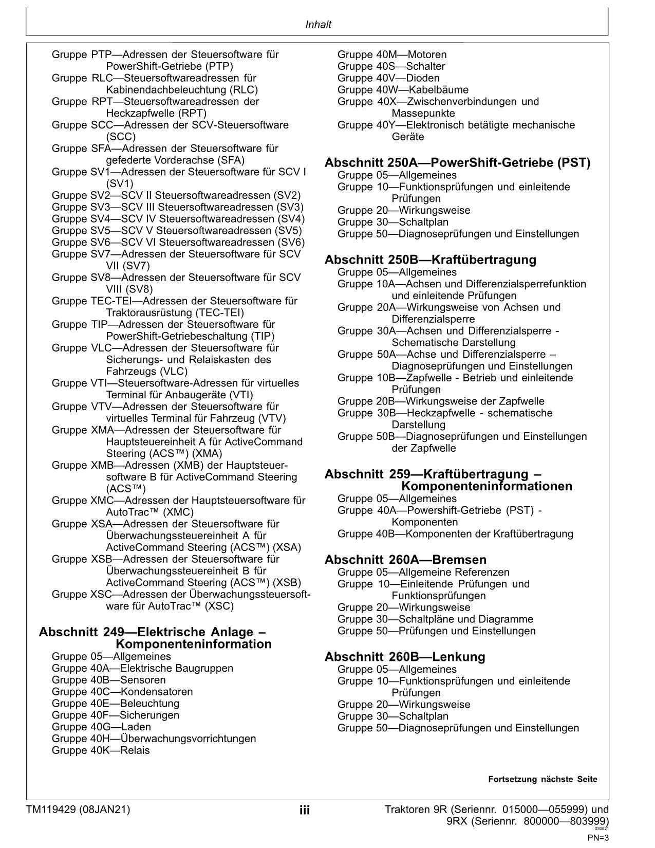 JOHN DEERE 9470R 9470RX 9520R 9520RX TRAKTOR DIAGNOSE REPARATURHANDBUCH