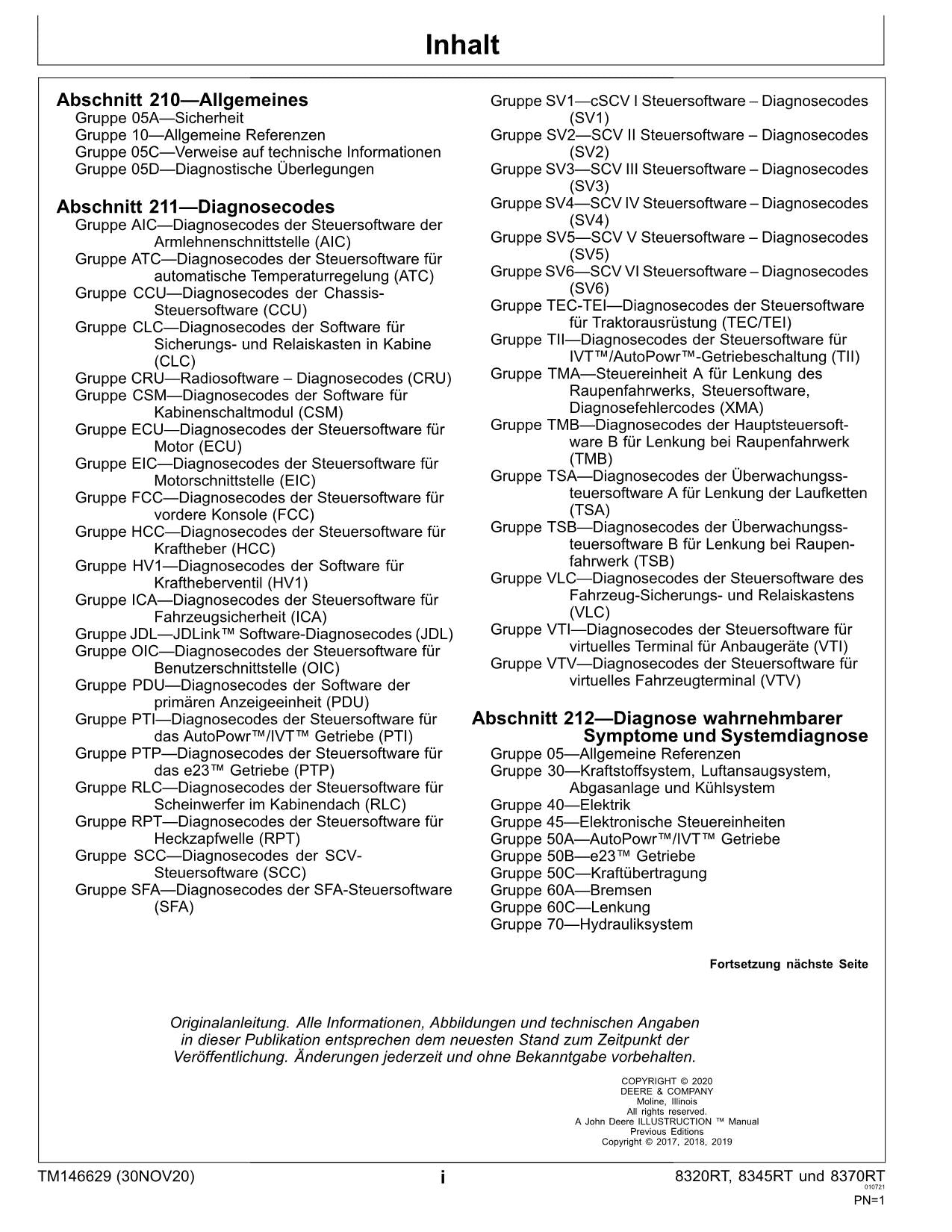 JOHN DEERE 8320RT 8345RT 8370RT TRAKTOR DIAGNOSE REPARATURHANDBUCH #3