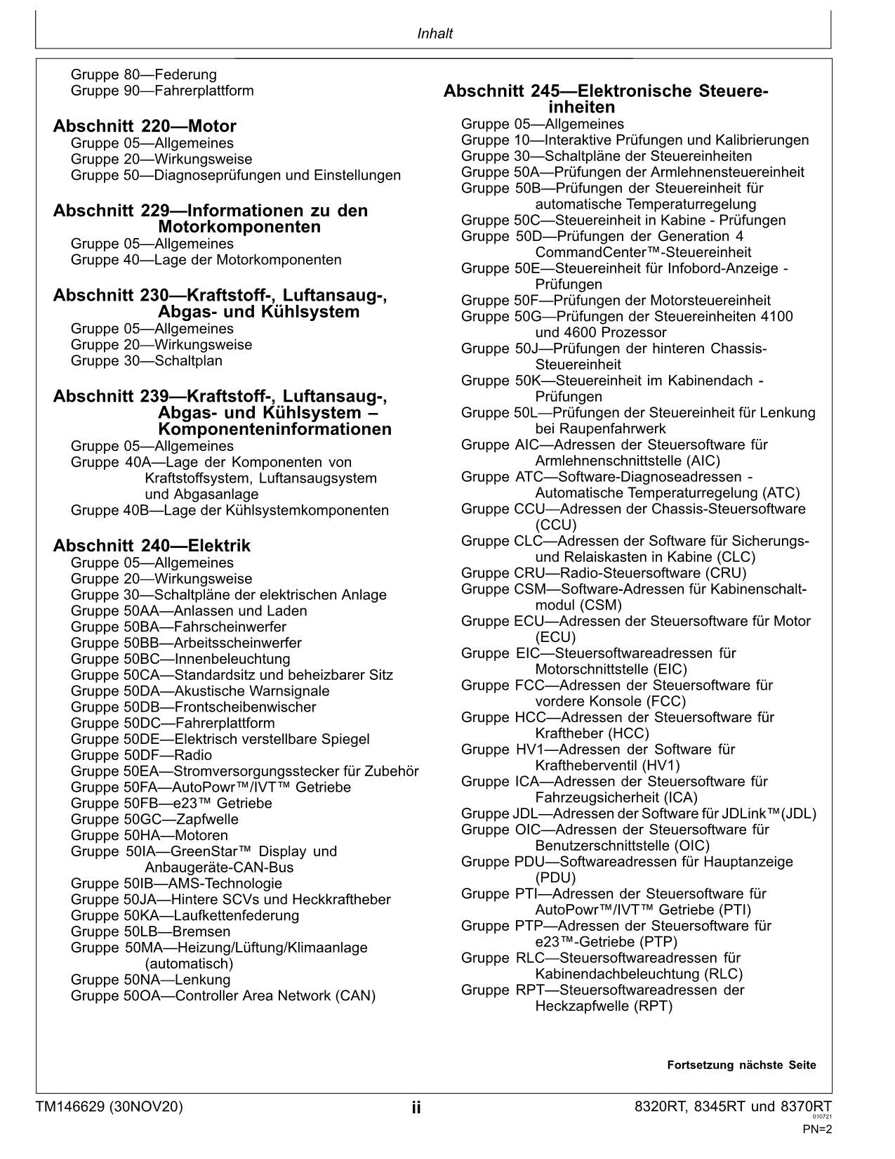 JOHN DEERE 8320RT 8345RT 8370RT TRAKTOR DIAGNOSE REPARATURHANDBUCH #3